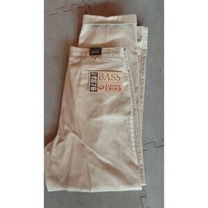 GH BASS Men's 36 x 32 Khaki Pleated & Cuffed Pants Chinos NWT